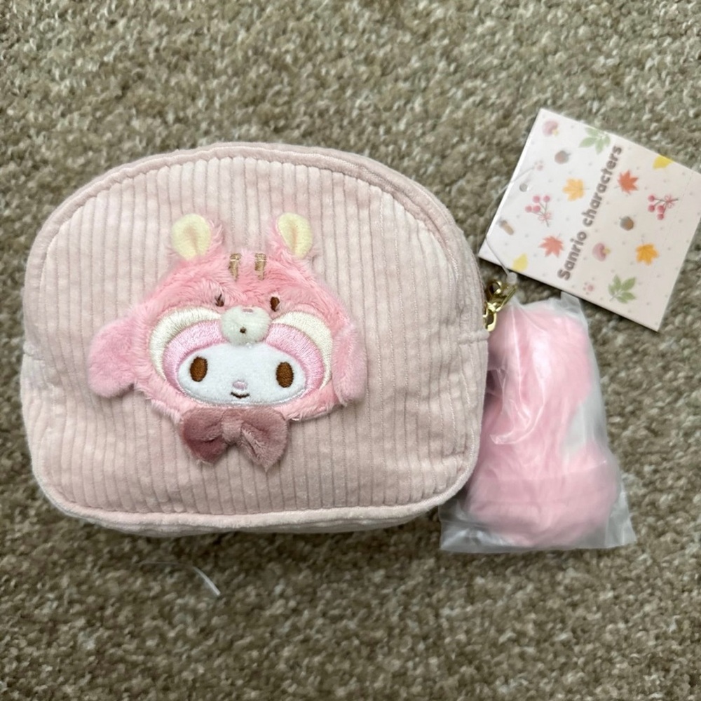 My Melody Zipper Corduroy Pouch (Forest Friends
Series)